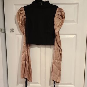 Elegant Black and Tan Women's Top